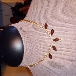 Very nice purple rhinestone necklace antique